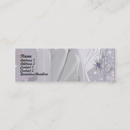 Carte De Visite Mini Dormir et araignée au clair de lune ! (Devant)