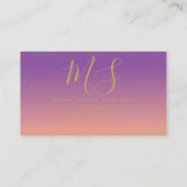 Carte De Visite Mini-double bordure or Gradient pourpre (Dos)