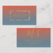 Carte De Visite Mini-double tige or à huile Gradient orange (Devant / Derrière)