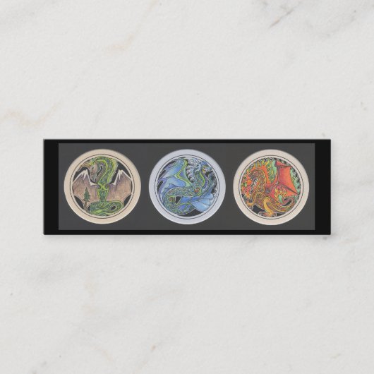 Carte De Visite Mini "Dragons signet dans rangée" (Devant)