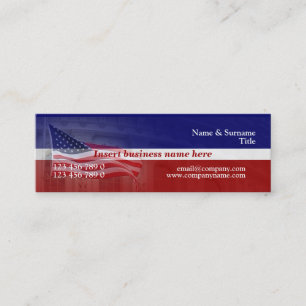 Carte De Visite Mini Drapeau américain bleu blanc
