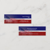 Carte De Visite Mini Drapeau américain bleu blanc (Devant / Derrière)
