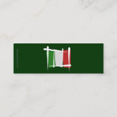 Carte De Visite Mini Drapeau de brosse de l'Italie (Dos)