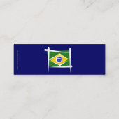 Carte De Visite Mini Drapeau de brosse du Brésil (Dos)
