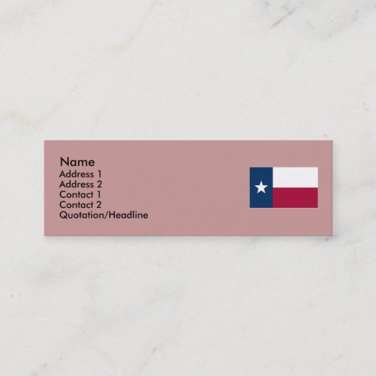 Carte De Visite Mini Drapeau d'état du Texas (Devant)