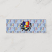 Carte De Visite Mini Drapeau Roumain-Américain de bouclier (Dos)