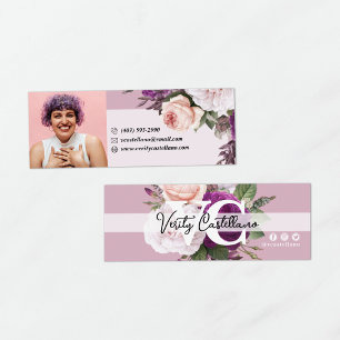 Carte De Visite Mini Dusty Mauve Vintages Roses Floral Photo personnell