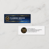 Carte De Visite Mini Eau Luminescente gouttes Gold Lines Plomberie (Devant / Derrière)