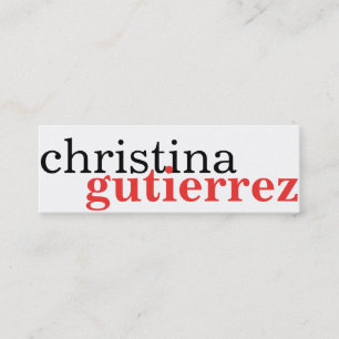 Carte De Visite Mini Échange réseau ultime typographie rouge pavot