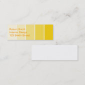 Carte De Visite Mini Échantillons de peinture jaune soleil (Devant / Derrière)
