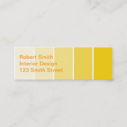 Carte De Visite Mini Échantillons de peinture jaune soleil (Devant)