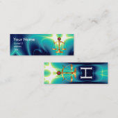 CARTE DE VISITE MINI ÉCHELLES D'OR DE LA LOI AVEC GEM STONES MONOGRAM (Devant / Derrière)