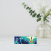 CARTE DE VISITE MINI ÉCHELLES D'OR DE LA LOI AVEC GEM STONES MONOGRAM (Debout devant)