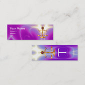 Carte De Visite Mini ÉCHELLES D'OR PROCUREUR DE DROIT MONOGRAMME Ultra  (Devant / Derrière)