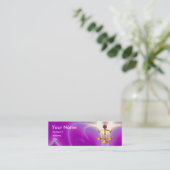 Carte De Visite Mini ÉCHELLES D'OR PROCUREUR DE DROIT MONOGRAMME Ultra  (Debout devant)