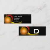 Carte De Visite Mini ÉCLIPSE MONOGRAM Noir jaune vibrant (Devant / Derrière)