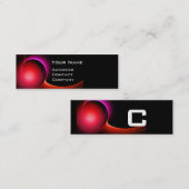 Carte De Visite Mini ECLIPSE MONOGRAM Vibrant noir rouge (Devant / Derrière)