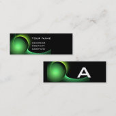 Carte De Visite Mini ECLIPSE MONOGRAM Vibrant vert noir (Devant / Derrière)