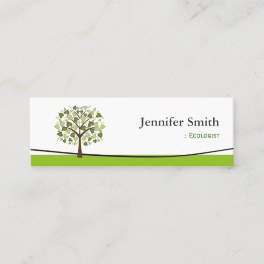 Carte De Visite Mini Écologiste - Arbre de coeur (Devant)