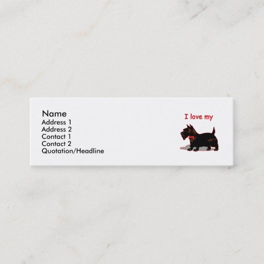 Carte De Visite Mini Écossais Terrier (Devant)