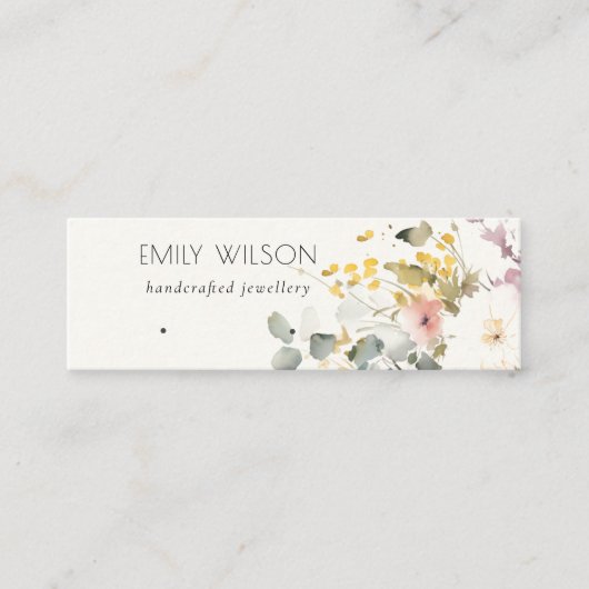 Carte De Visite Mini Écran à boucles d'oreille florale Pastel doux (Devant)