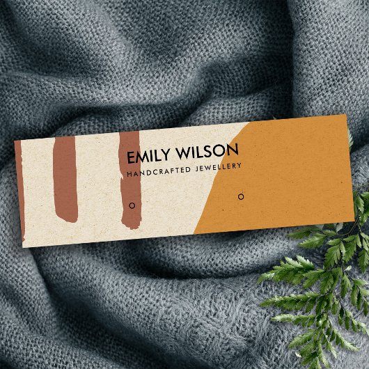 CARTE DE VISITE MINI ÉCRAN ABSTRAIT MODERNE TERRACOTTA RED ART STUD