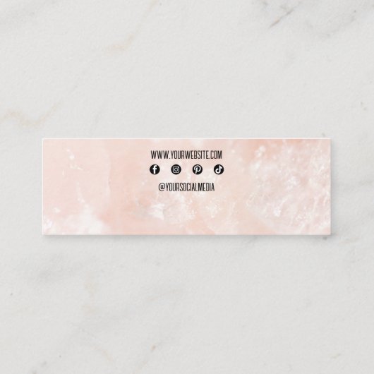 Carte De Visite Mini Écran de bijoux en quartz rose rose moderne (Dos)