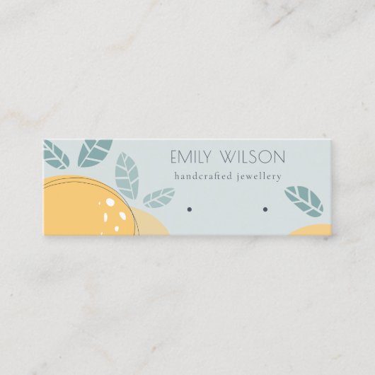 Carte De Visite Mini Écran d'oreille Abstrait au citron bleu (Devant)