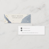 Carte De Visite Mini Écran d'oreille Abstrait Indigo Blue Gold (Devant / Derrière)