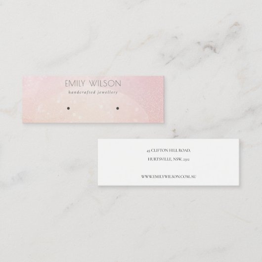 Carte De Visite Mini Écran d'oreille Abstrait rose Bokeh (Devant / Derrière)