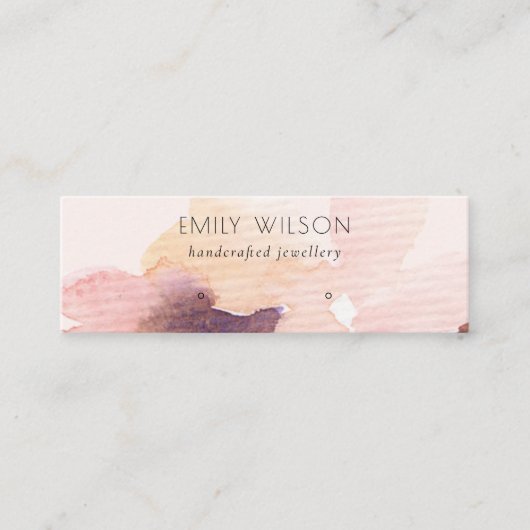 Carte De Visite Mini Écran d'oreille Abstrait rose pâle (Devant)