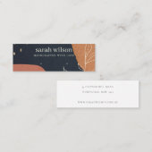 Carte De Visite Mini Écran d'oreille Abstraite Marine Orange Leafy (Devant / Derrière)