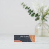 Carte De Visite Mini Écran d'oreille Abstraite Marine Orange Leafy (Debout devant)