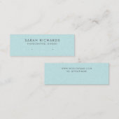Carte De Visite Mini Écran d'oreille Chic Aqua Turquoise Blue Jewelry (Devant / Derrière)
