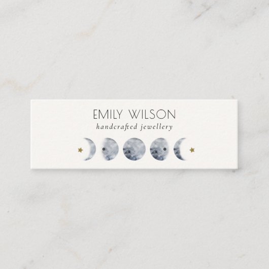 Carte De Visite Mini Écran d'oreille Chic Céleste Lune (Devant)