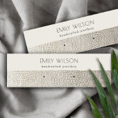 Carte De Visite Mini Écran d'oreille en cuir de perle d'argent