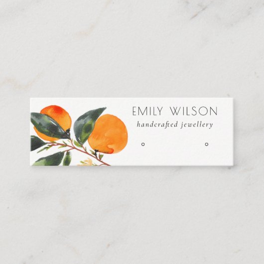 Carte De Visite Mini Écran d'oreille en mandarin de Boho Tropical (Devant)