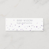 Carte De Visite Mini Écran d'oreille Lilac Aquarelle Confetti (Devant)