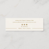 Carte De Visite Mini Écran d'oreille moderne pour bijoux blanc et or (Dos)