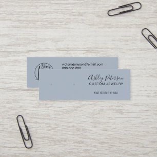 Carte De Visite Mini Écran minimaliste de bijoux bleu poussiéreux