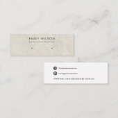 CARTE DE VISITE MINI ÉCRAN RUSTIQUE DU STUCCO GRIS BLANC ÉTUDIANT (Devant / Derrière)