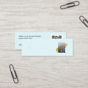 Carte De Visite Mini Écran simple d'oreille bleu logo avec code QR