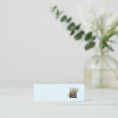 Carte De Visite Mini Écran simple d'oreille bleu logo avec code QR (Debout devant)