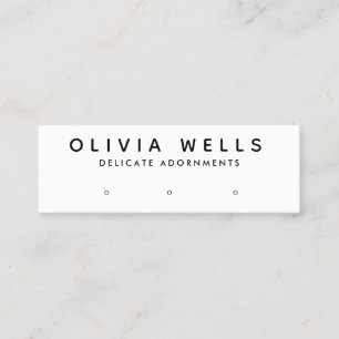 Carte De Visite Mini Écran simple Noir Blanc 3 Trous