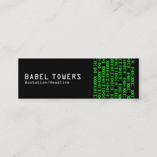 Carte De Visite Mini Écriture Alien réelle (Devant)