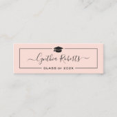 Carte De Visite Mini Écriture Chic Dusty Rose Pink Graduation (Devant)
