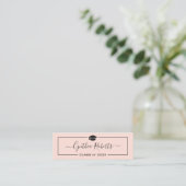 Carte De Visite Mini Écriture Chic Dusty Rose Pink Graduation (Debout devant)