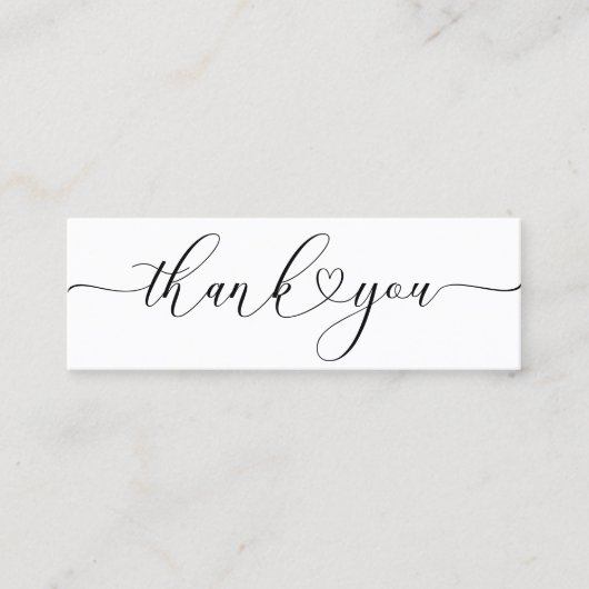 Carte De Visite Mini écriture de coeur merci insérer (Devant)