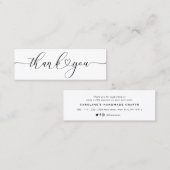 Carte De Visite Mini écriture de coeur merci insérer (Devant / Derrière)