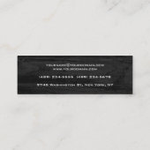 Carte De Visite Mini Écriture manuscrite moderne tendance en bois gris (Dos)